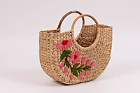 9 inch Basket with Kauna Handle & Embroidery 9 inch Basket with Kauna Handle & Embroidery