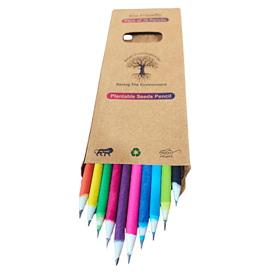 Colour Paper Black Lead Seed Pencil – Eco-Friendly Plantable Pencil Made from Recycled Paper